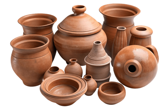 Colección de Vasijas de Barro Rojo